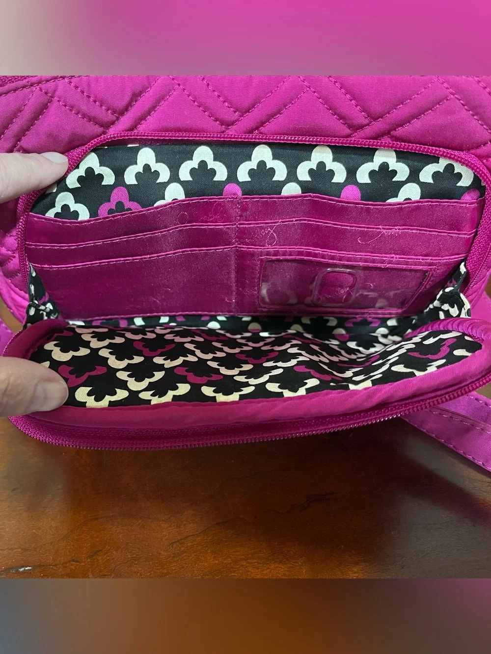 Vera Bradley Hot Pink Quilted Crossbody Bag